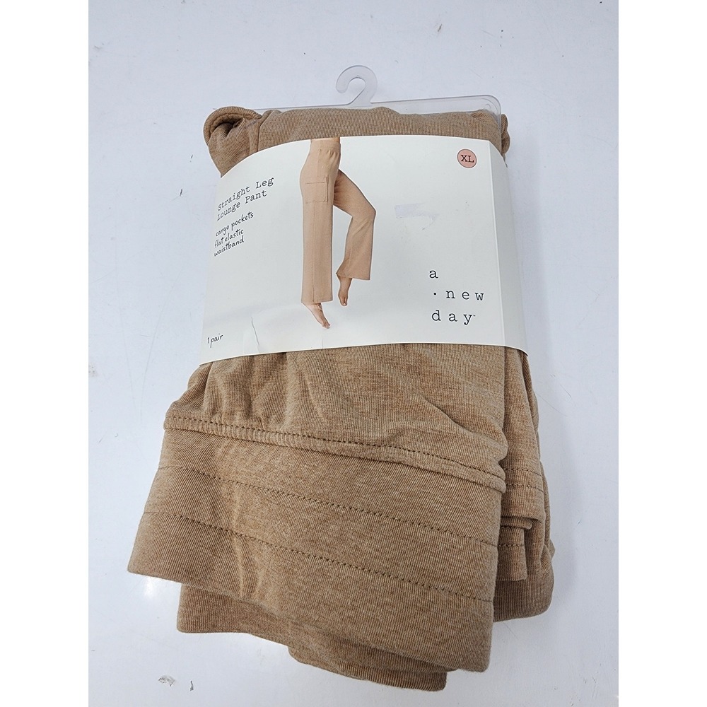 A New Day Womens Straight Leg Lounge Pants Brown Rayon Blend Casual Size XL